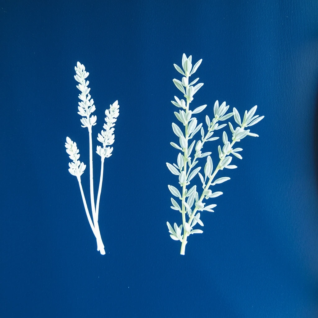 Zioła w cyjanotypii